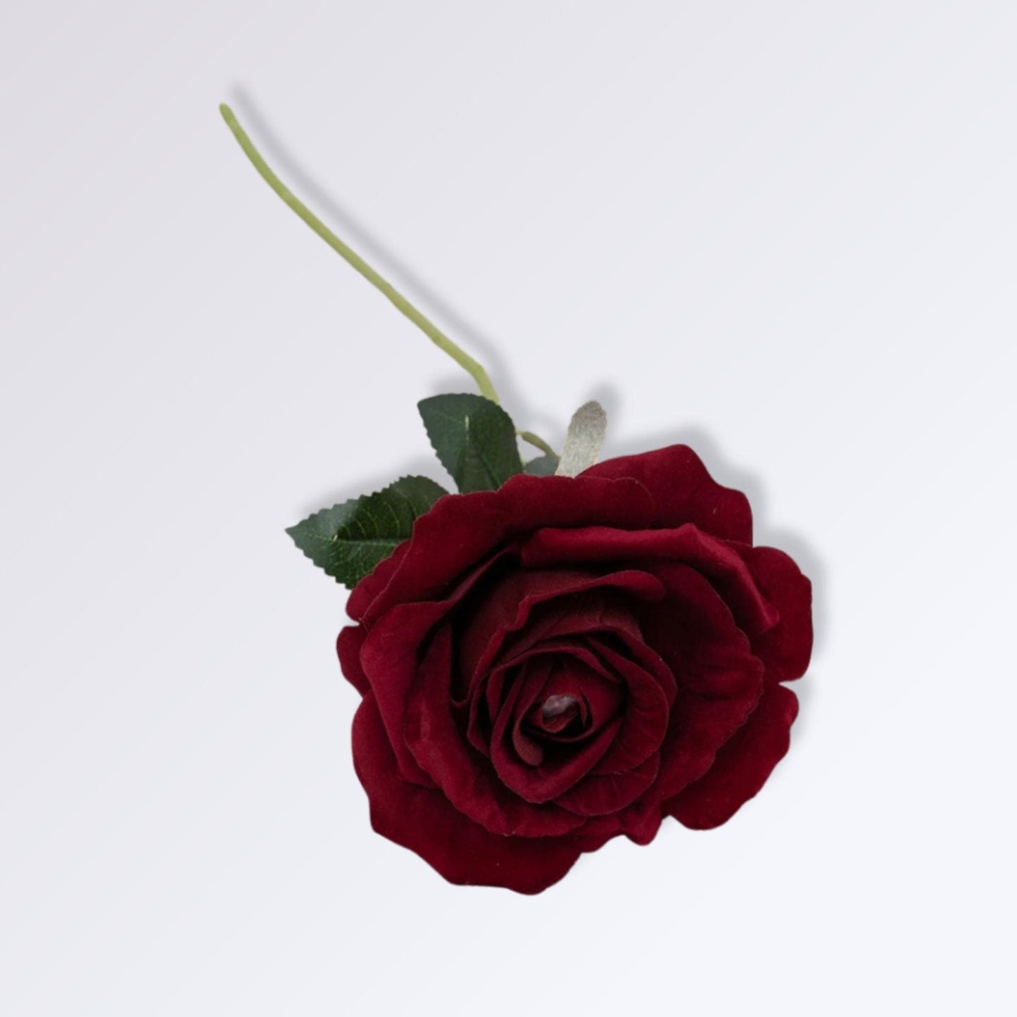Rose Artificielle avec Tige | 50cm Rouge foncé / 1 unité