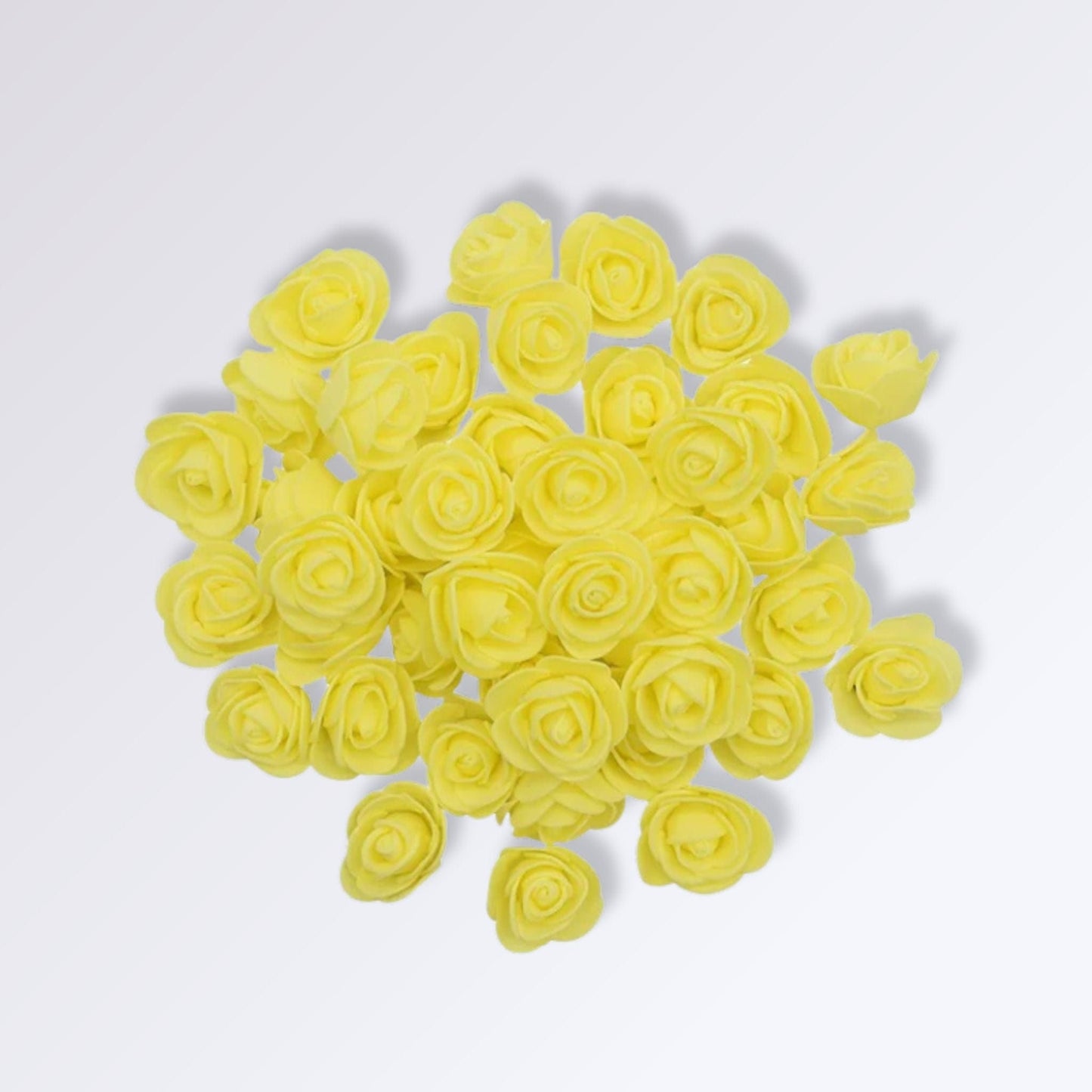Têtes de Fleur de Rose Artificielle | Couleur Jaune / 50 unités