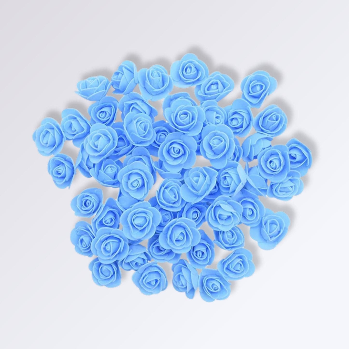 Têtes de Fleur de Rose Artificielle | Couleur Bleu / 50 unités