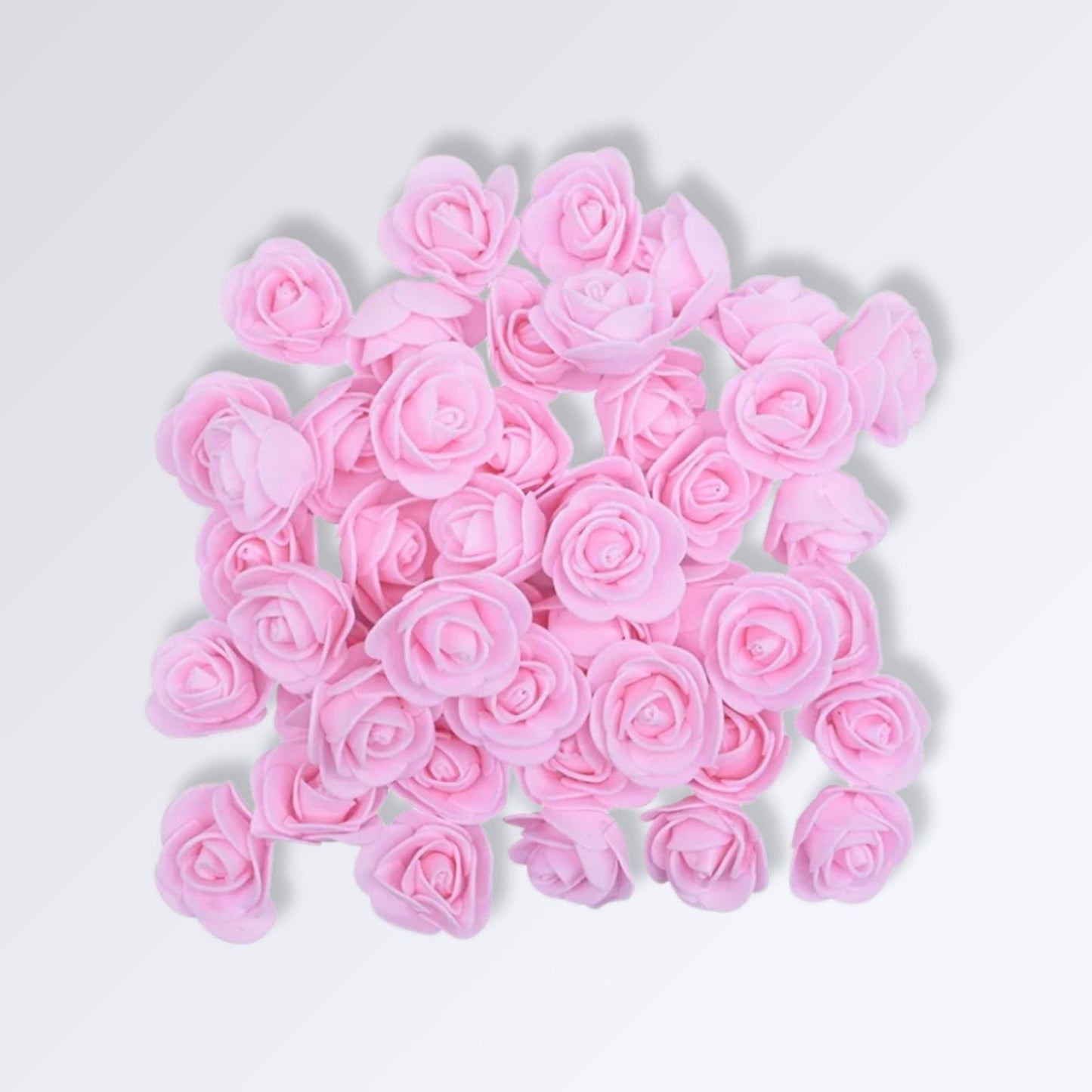 Têtes de Fleur de Rose Artificielle | Couleur Rose / 50 unités