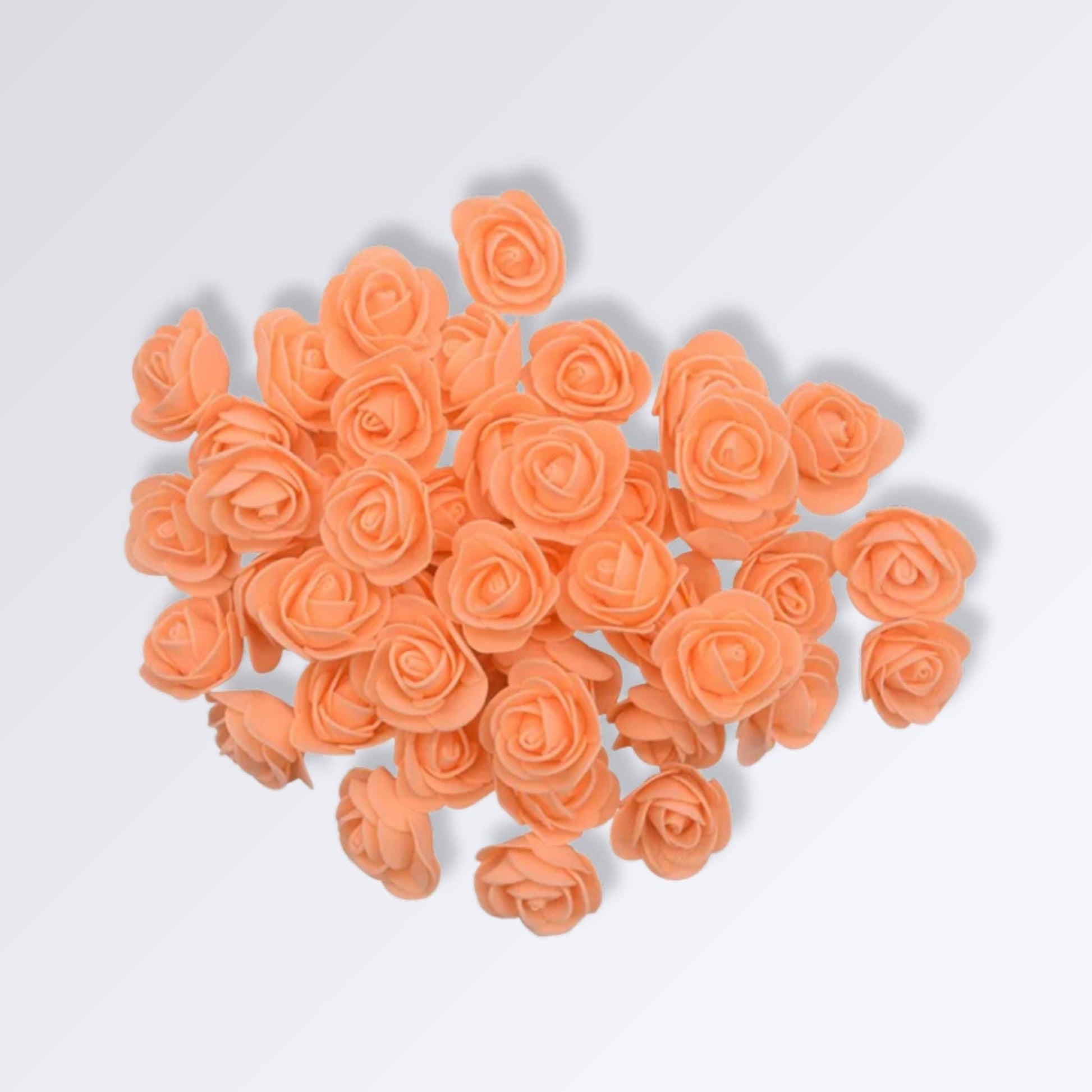 Têtes de Fleur de Rose Artificielle | Couleur Orange / 50 unités