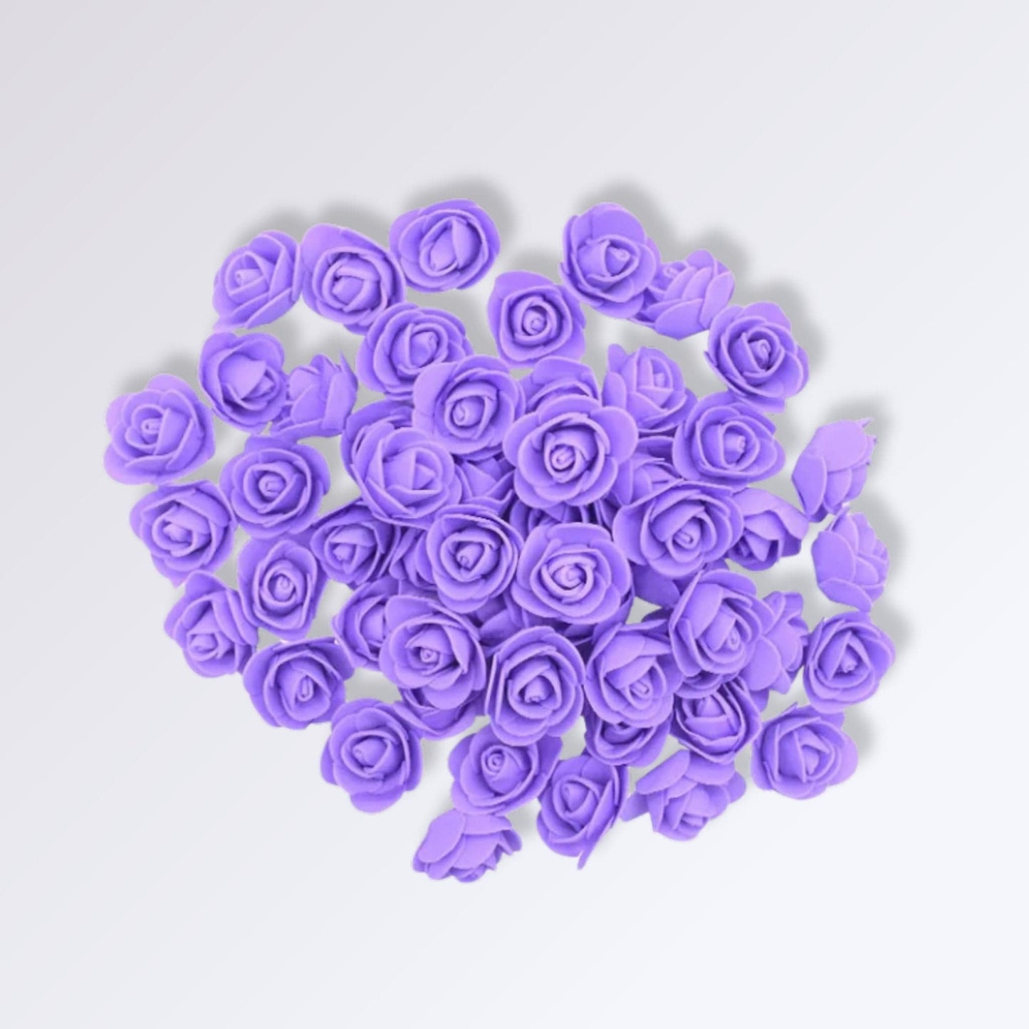 Têtes de Fleur de Rose Artificielle | Couleur Violet / 50 unités