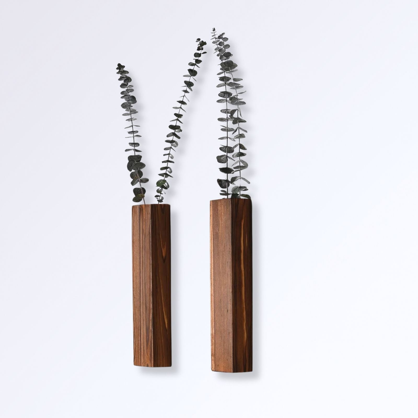 Vase Mural en Bois Lot de 2