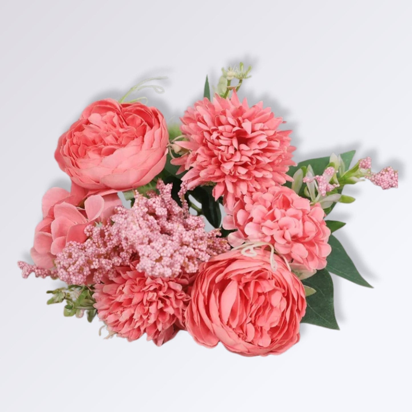 Bouquet de Fleurs Artificielles Cimetière 35cm | Perles Vertes Rouge