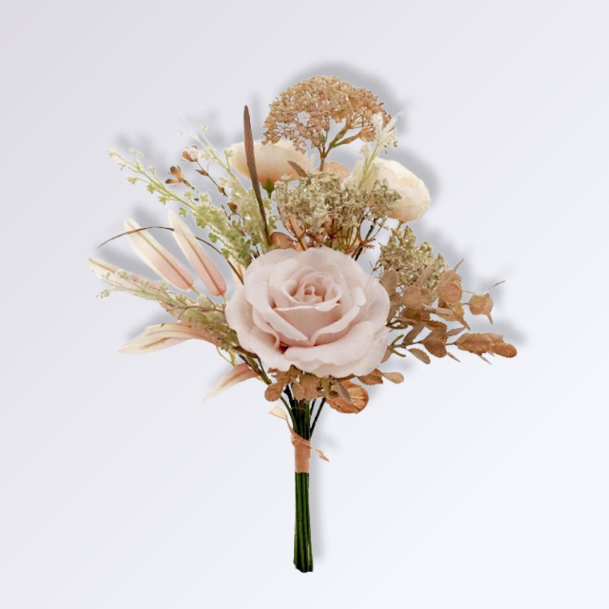 Bouquet de Fleurs Artificielles Haut de Gamme | Perles Vertes Rose