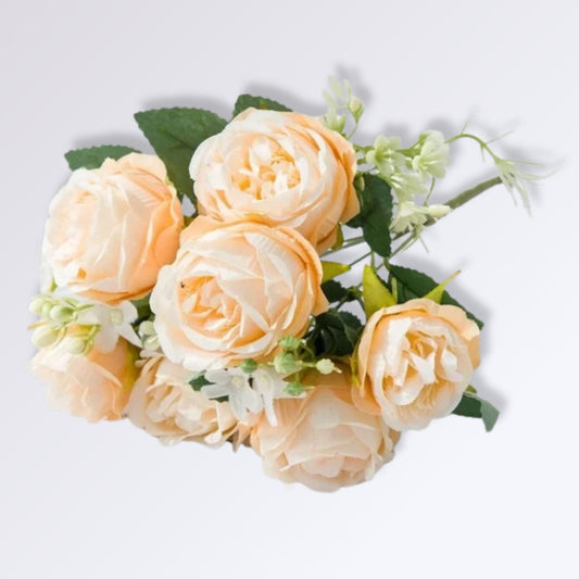 Bouquet de Fleurs Artificielles pour Mariage | Perles Vertes Champagne