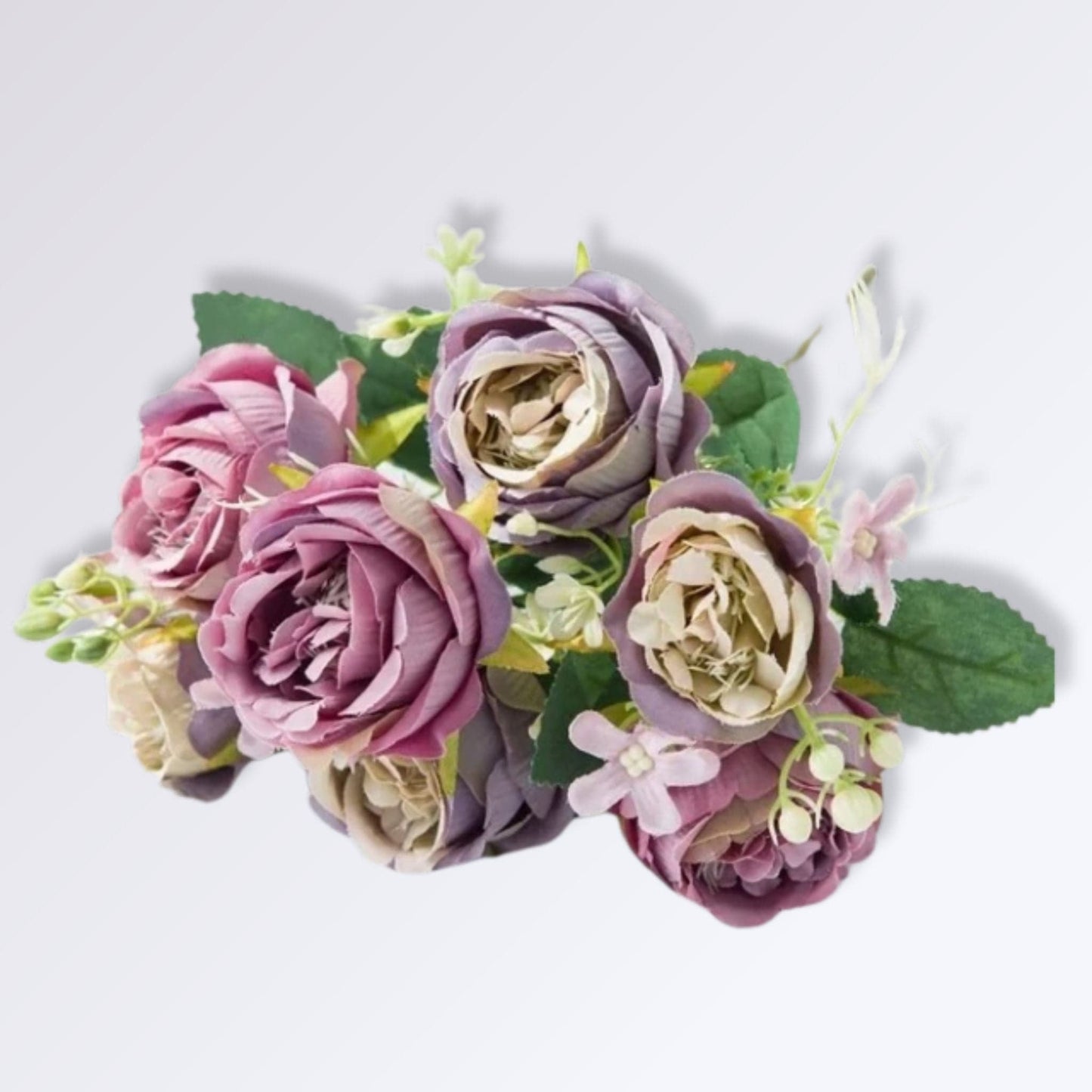 Bouquet de Fleurs Artificielles pour Mariage | Perles Vertes Mauve