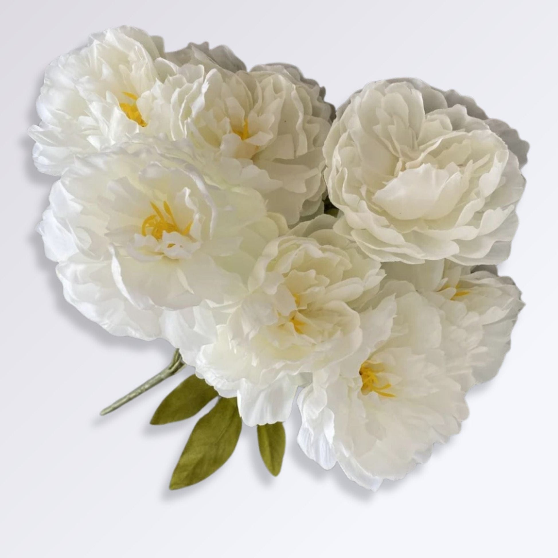 Bouquet de Pivoines Artificiel | Perles Vertes Blanc crème