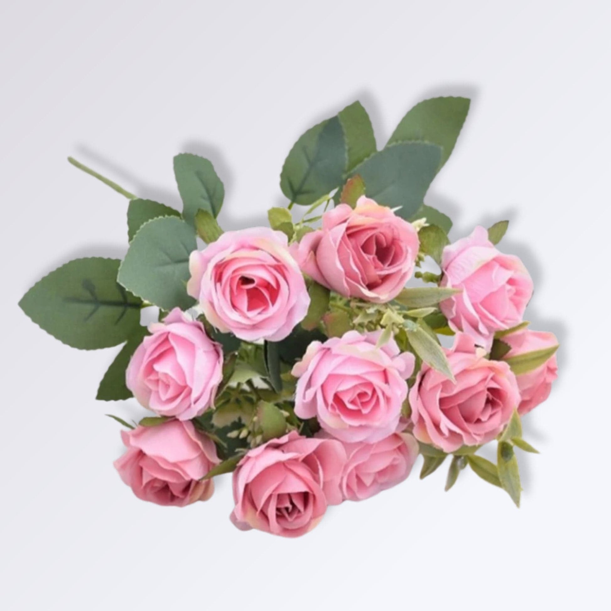 Bouquet de Roses Artificielles | Perles Vertes Rose