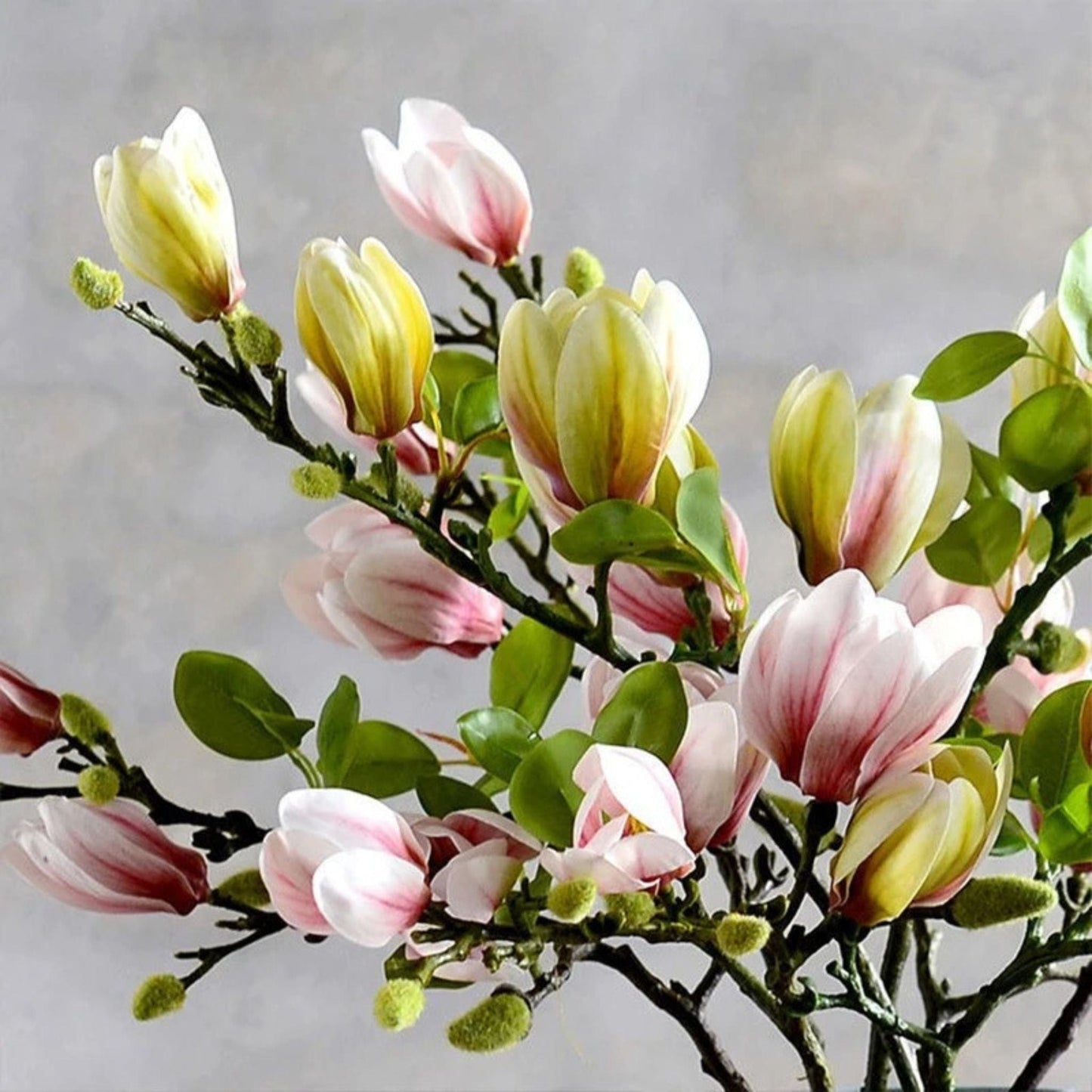 Branche de Magnolia Artificielle | Perles Vertes