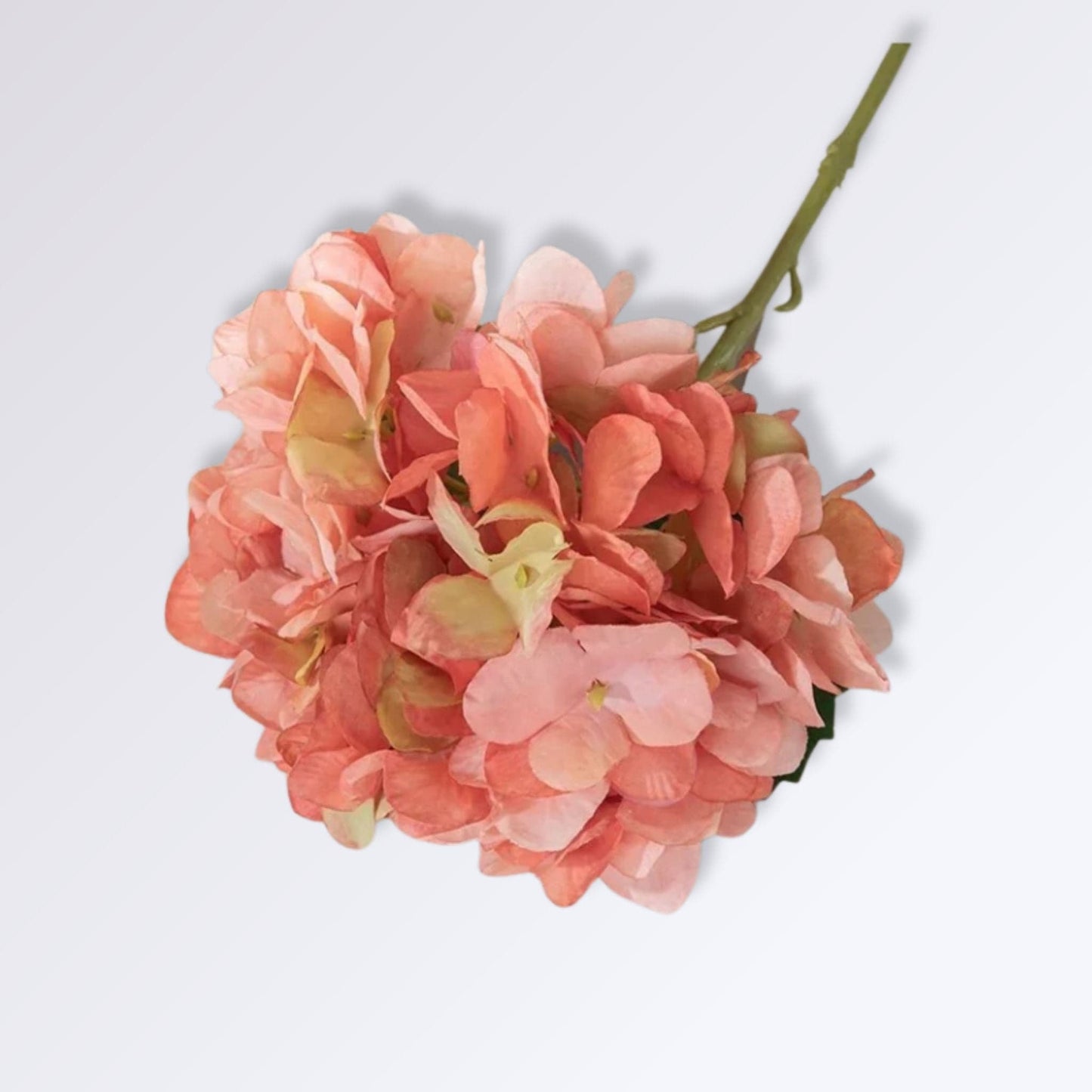 Fleur Hortensia Artificielle | Perles Vertes Orange