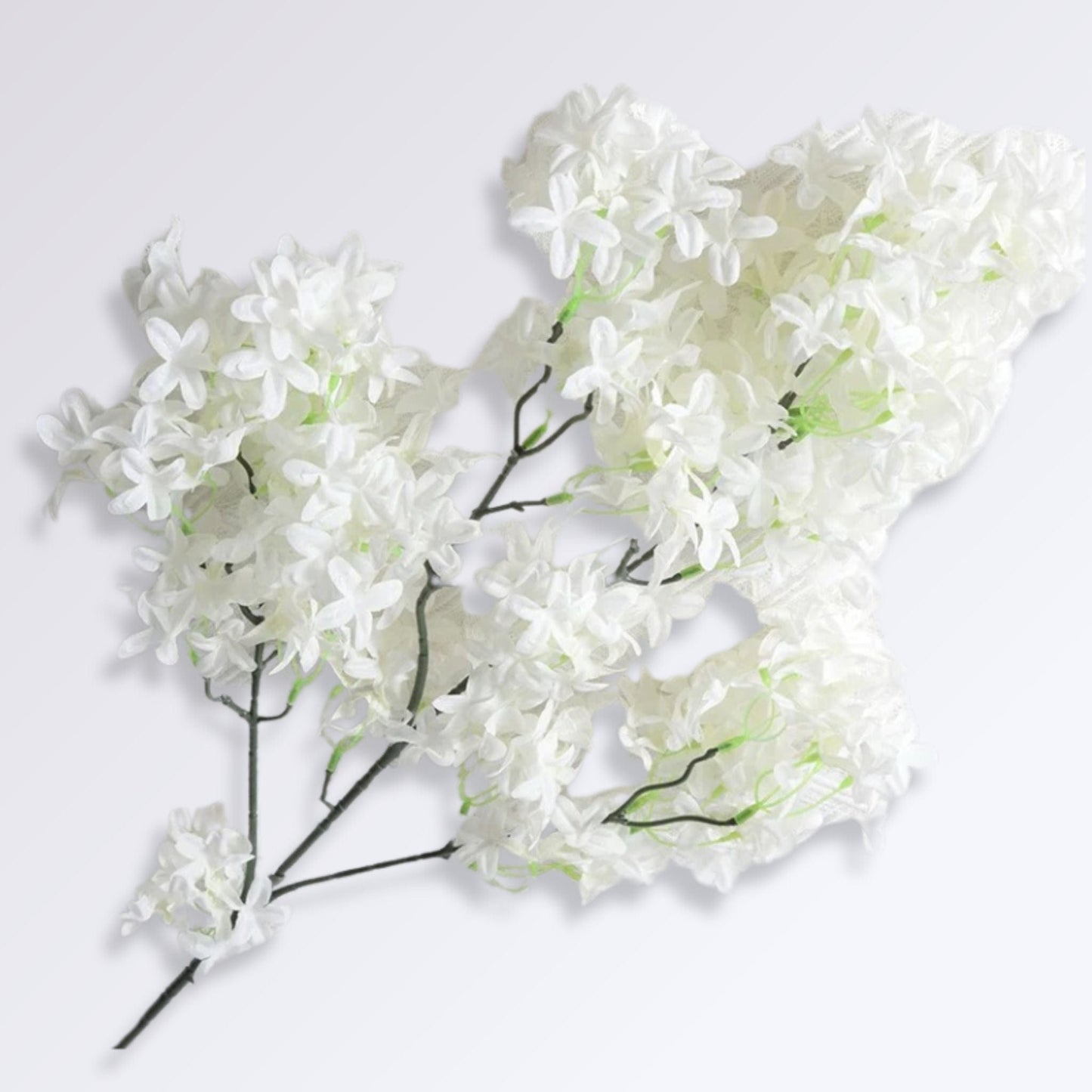 Fleur Lilas Artificielle | Perles Vertes Blanc