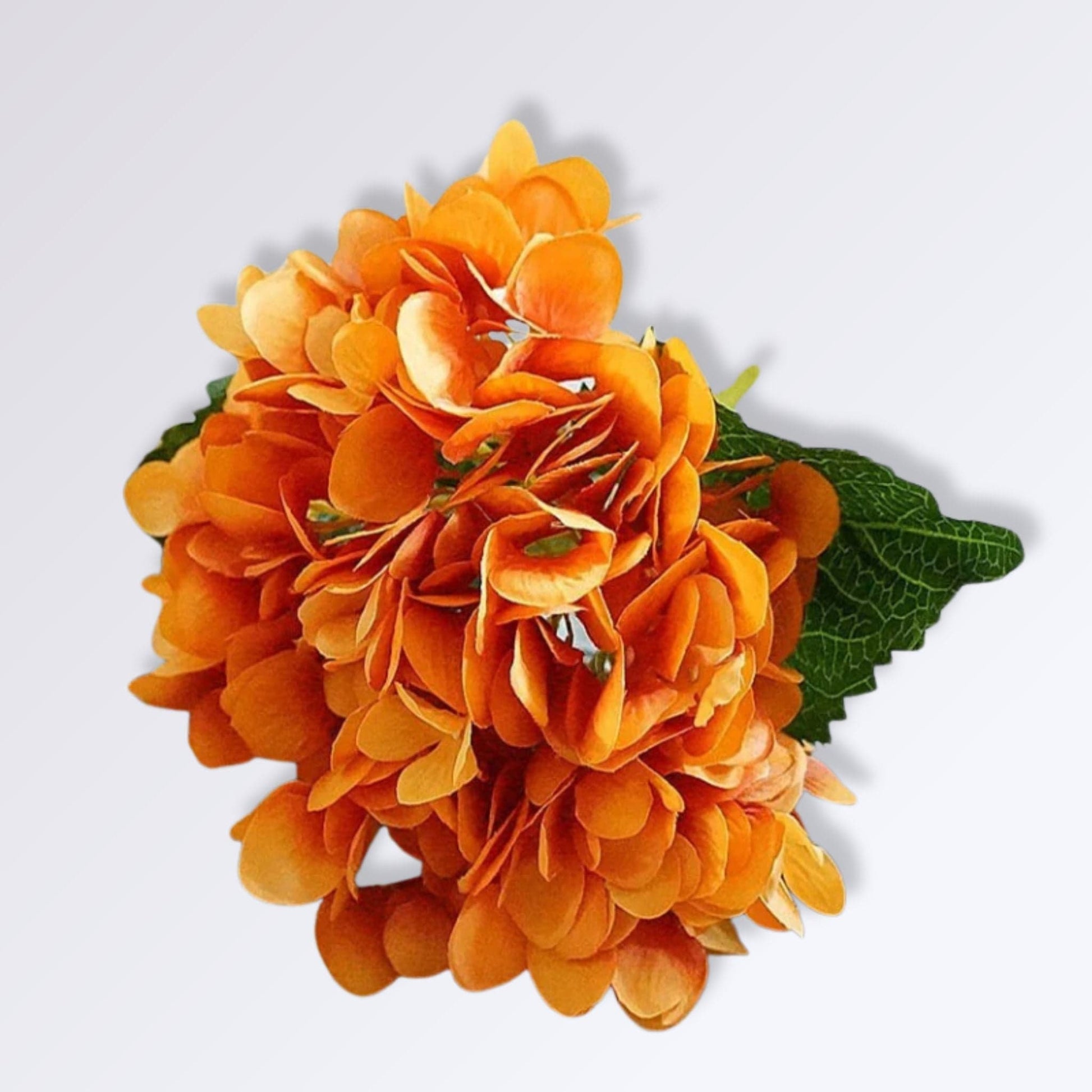 Hortensia Artificielle Haut de Gamme | Perles Vertes Orange