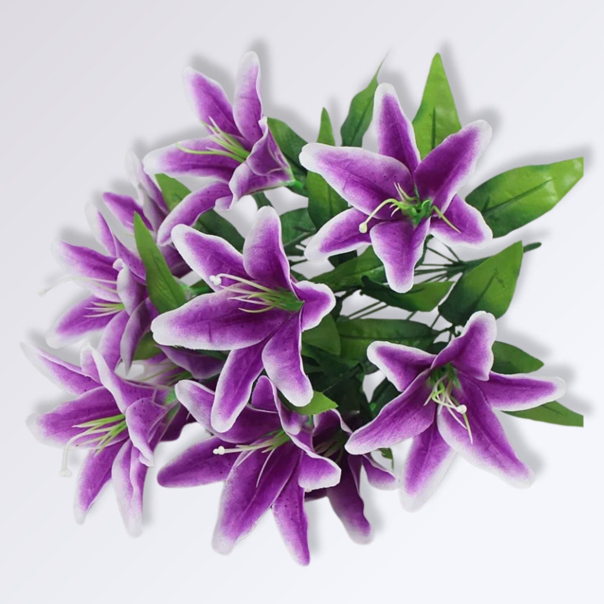 Lys Artificiel Haut de Gamme | Perles Vertes Violet