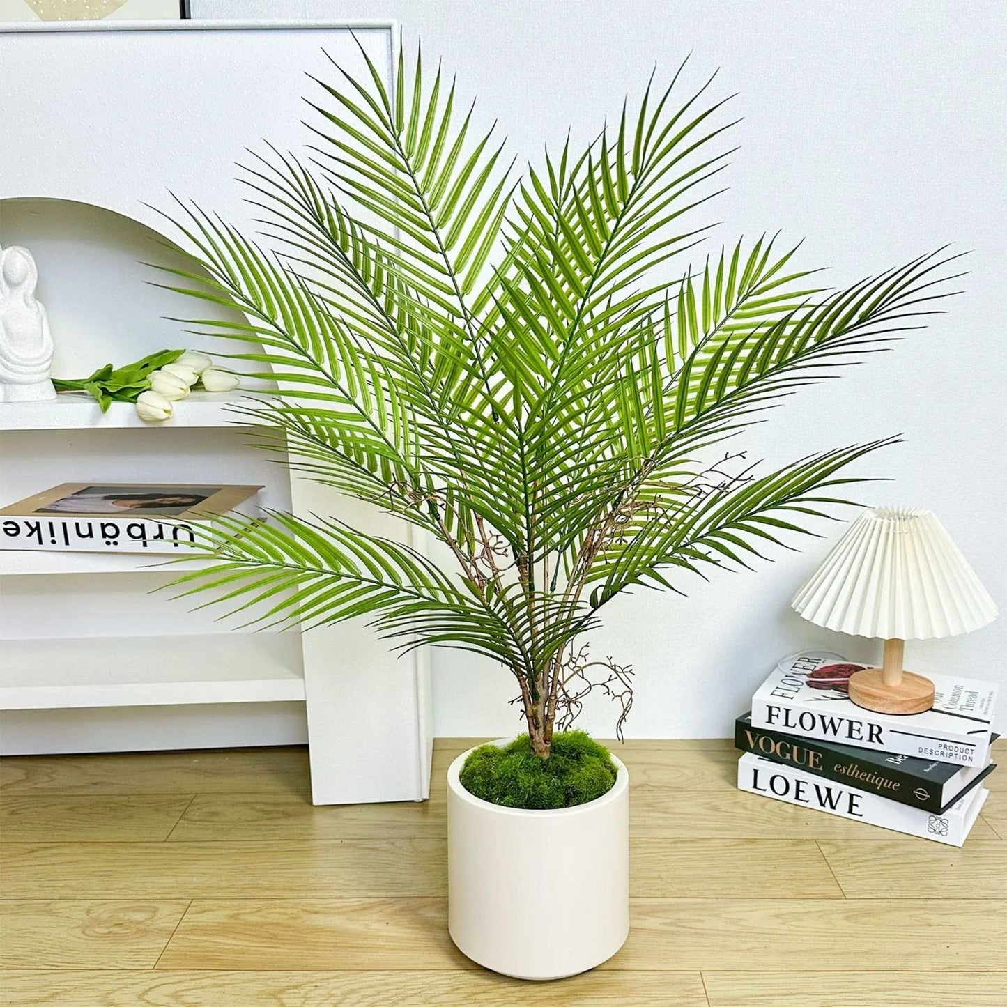 Plante Palmier Artificiel | Perles Vertes 15 feuilles 80cm