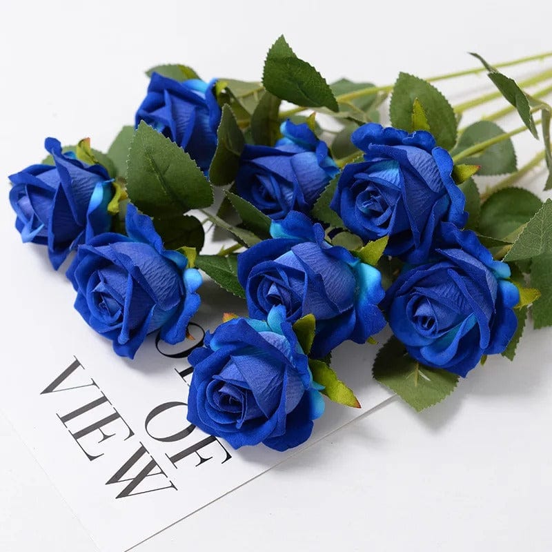 Roses Artificielles | 55cm Bleu / 3 roses