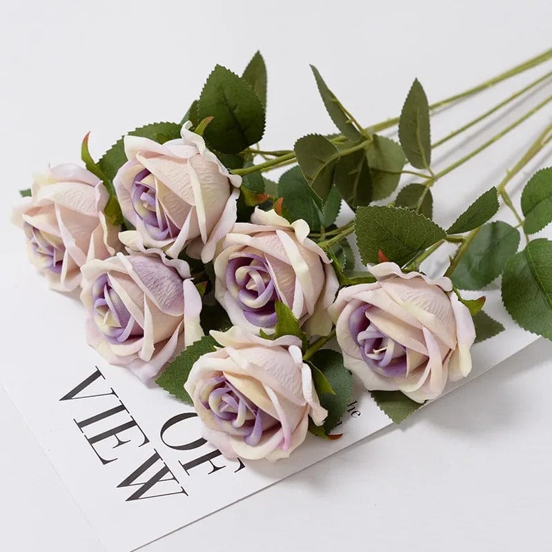 Roses Artificielles | 55cm Coeur violet / 3 roses