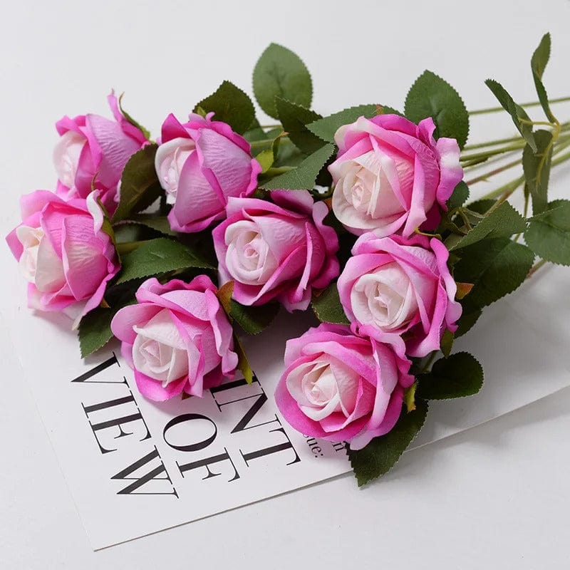 Roses Artificielles | 55cm Rose-blanc / 3 roses