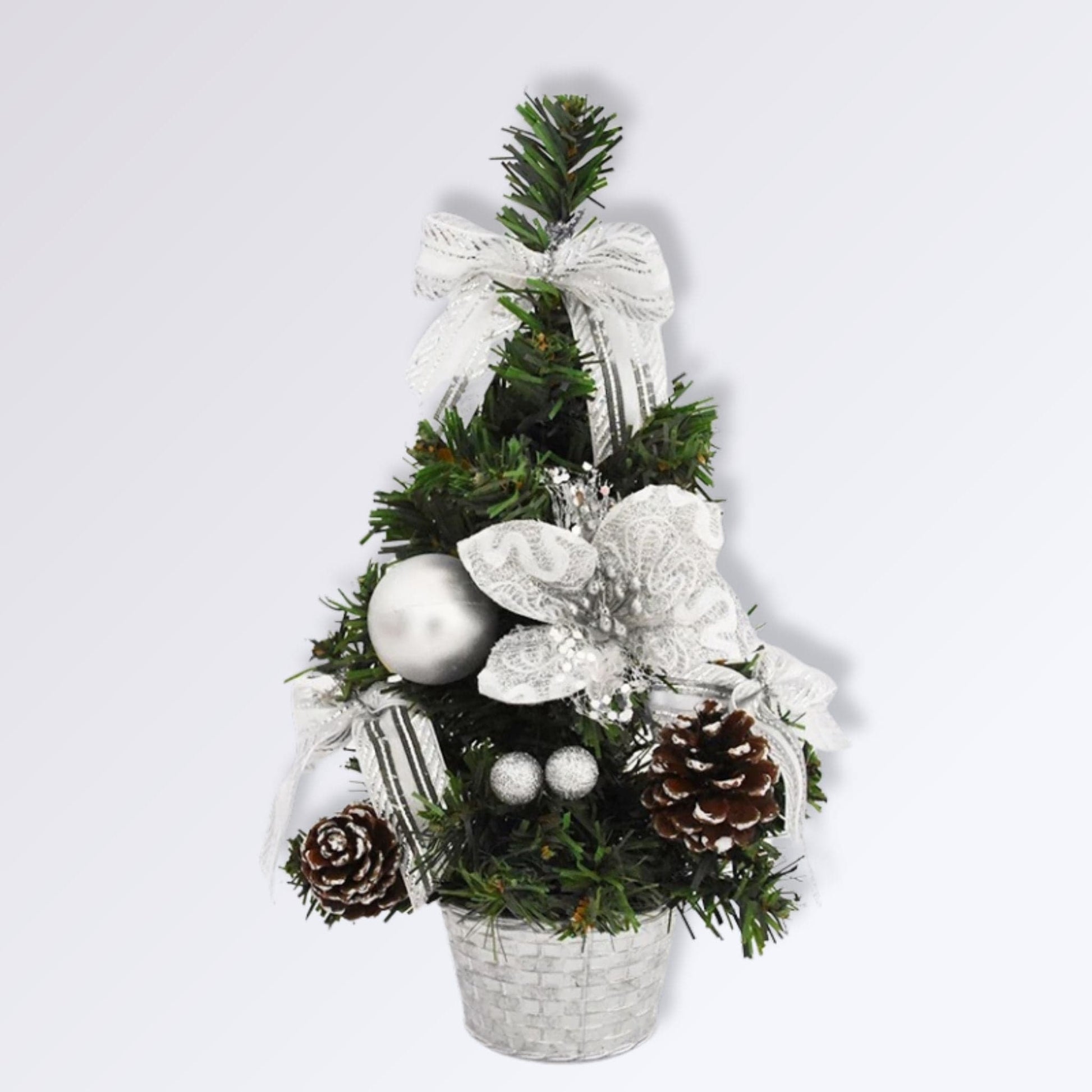 Sapin de Noël Décoré | Perles Vertes Argent