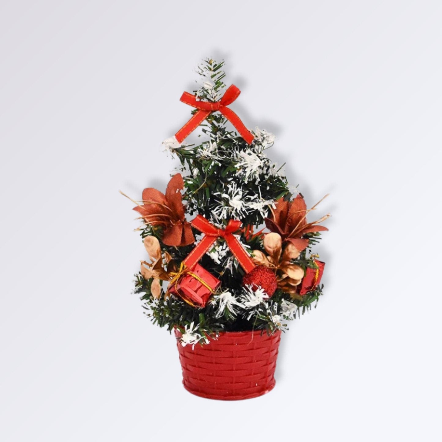 Sapin de Noël déjà Décoré | Perles Vertes Rouge