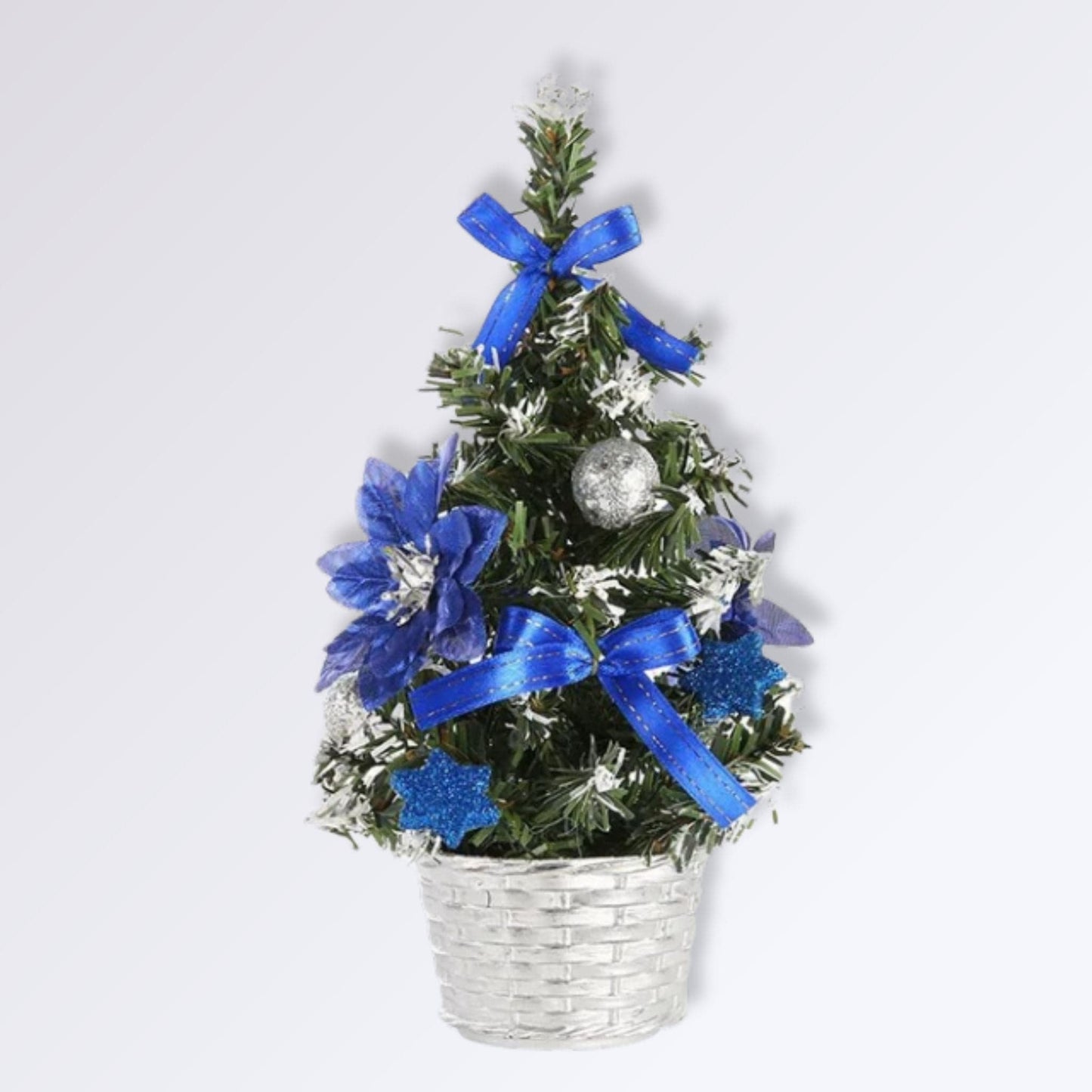 Sapin de Noël Réaliste Pas Cher | Perles Vertes Bleu / 30cm