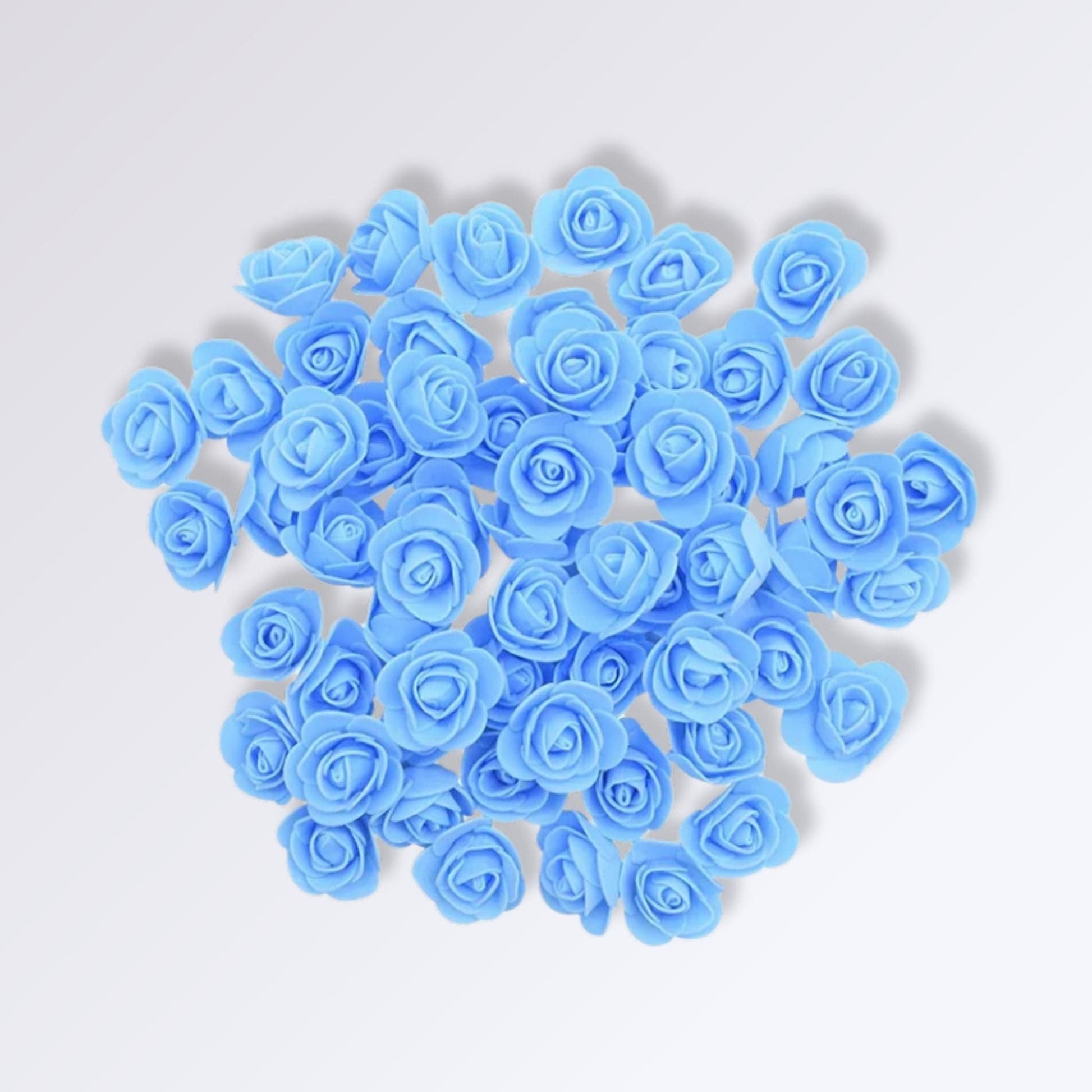 Têtes de Fleurs Artificielles - Roses | Perles Vertes Bleu / 50 unités