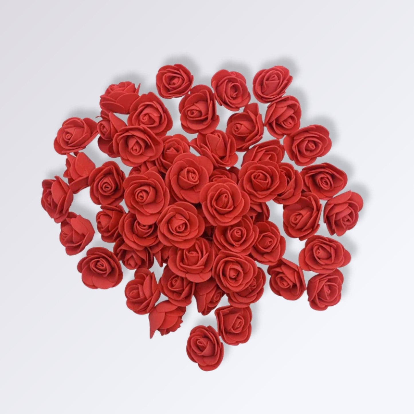 Têtes de Fleurs Artificielles - Roses | Perles Vertes Rouge / 50 unités