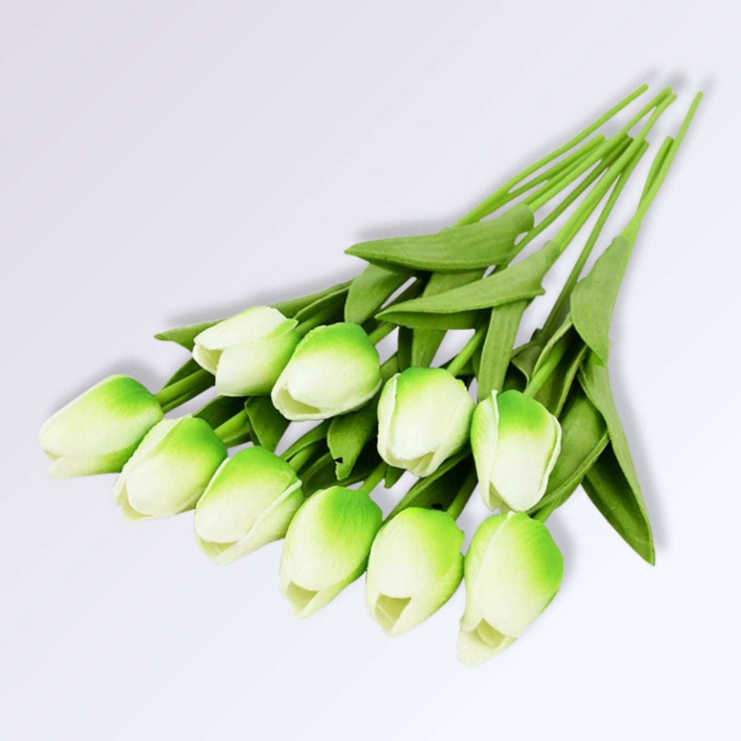 Tulipes Artificielles | Bouquet Blanc Vert