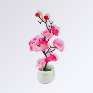 Bonsaï Pêcher Fleuri Artificiel Rose