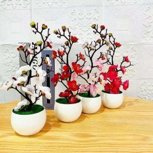 Bonsaï Pêcher Fleuri Artificiel