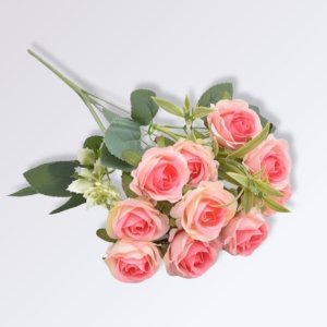 Bouquet De Roses Artificielles Réaliste Rose clair