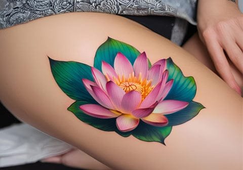 Signification tatouage fleur de lotus : guide complet tatouage de fleur de lotus sur cuisse