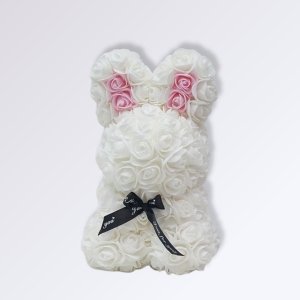 Lapin En Rose Éternelle Couleur Blanc