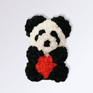 Panda En Rose Éternelle Couleur Rouge