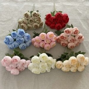 Bouquet de Grosses Fleurs de Pivoines Artificielles