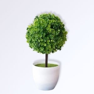Boule de Buis sur Tige Artificielle avec Pot Couleur Vert
