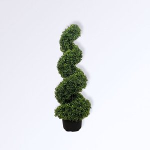 Buis Topiaire en Spirale Artificiel 90cm Vert clair