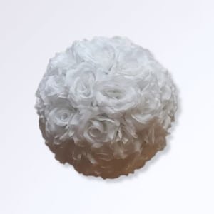 Boule de Roses Artificielles 30cm Blanc