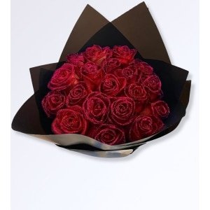 Bouquet Lumineux de Roses Éternelles Pailletées Rouge