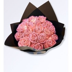Bouquet Lumineux de Roses Éternelles Pailletées Rose