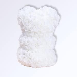 Nounours en Rose Éternelle Blanc