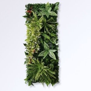 Quand le végétal artificiel rencontre les cloisons en bois : composer des espaces qui respirent Panneaux en Plantes Artificielles pour Mur Végétal Tropical