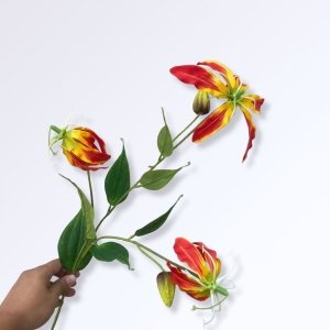 Nouveautés Lys de Flamme Gloriosa Artificiel Jaune-rouge