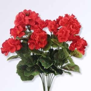 Nouveautés Bouquet de Géranium Artificiel Rouge