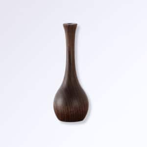 Nouveautés Petit Vase pour une Fleur en Bois Noyer Fiole