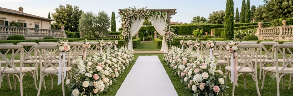 Habiller sa tonnelle et sa terrasse pour un mariage en exterieur Collection fleurs artificielles pour mariage